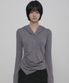 Asymmetrical Draped Hoodie (FL-187_Gray)