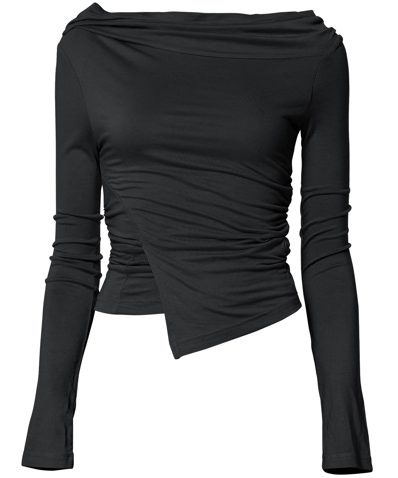 MUSINSA公式 | FLAREUP Layered Draped One-Shoulder Long Sleeve (FL