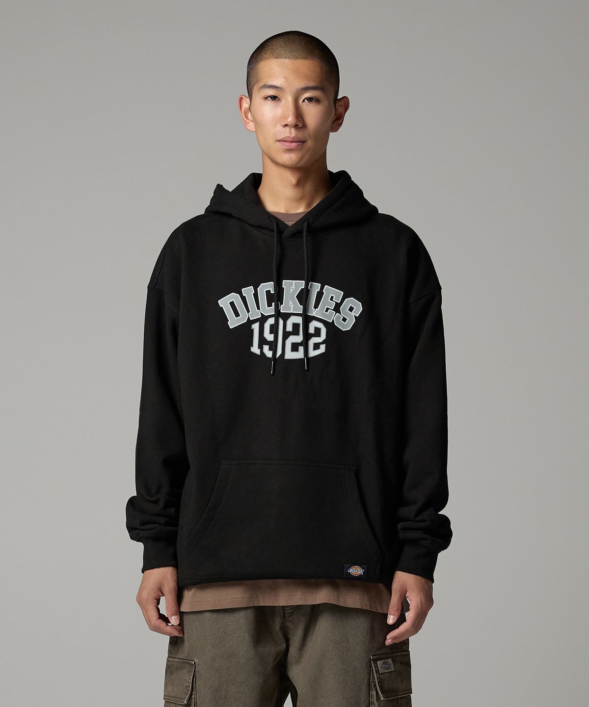 디키즈(DICKIES) 아치 폰트 로고 후디 Black