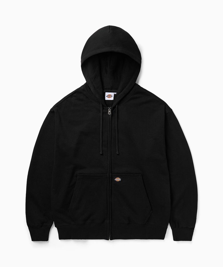 베이직 로고 후드 집업 Black