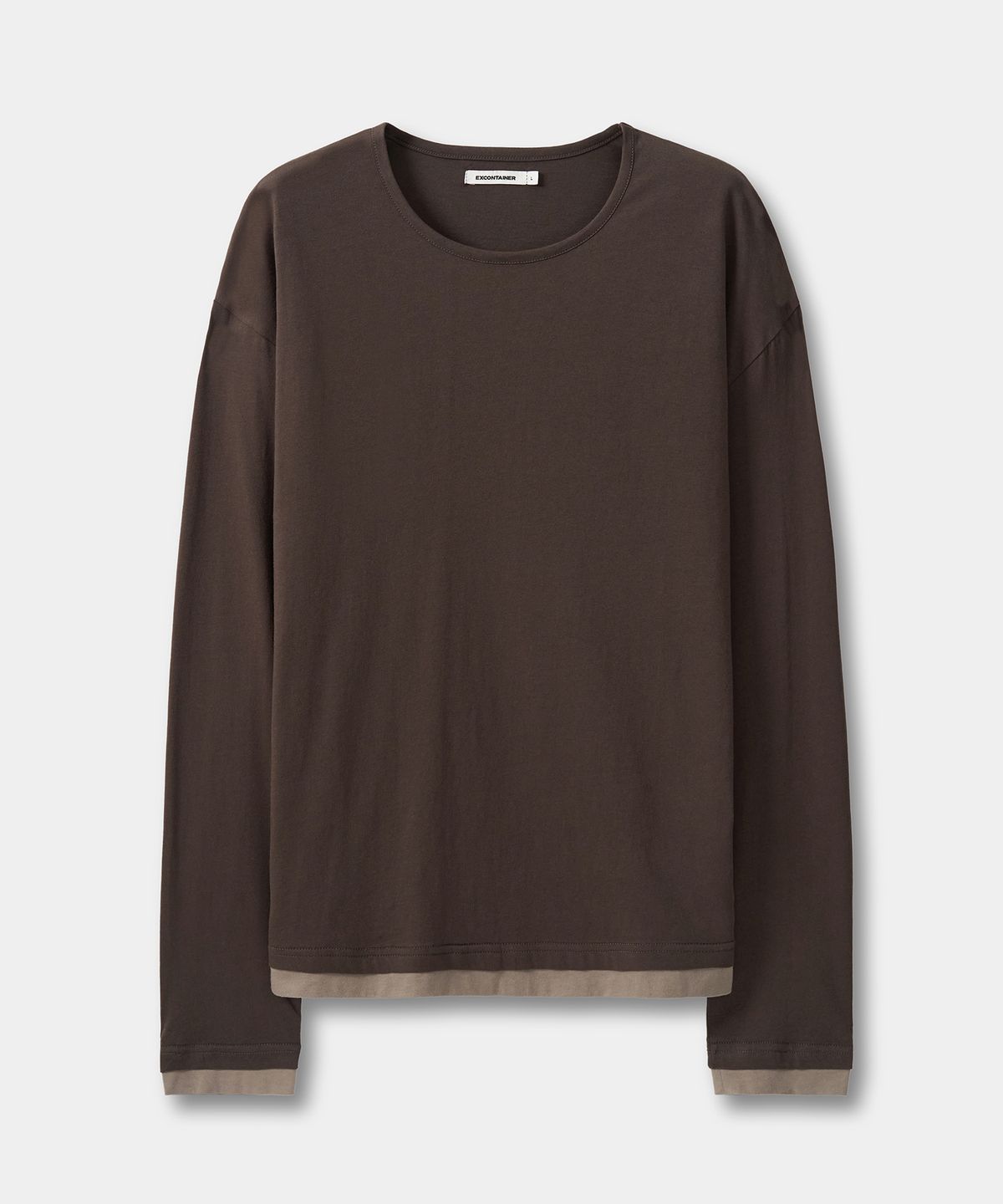 엑스컨테이너(EXCONTAINER) 빈티지 레이어드 롱 슬리브 (BROWN)