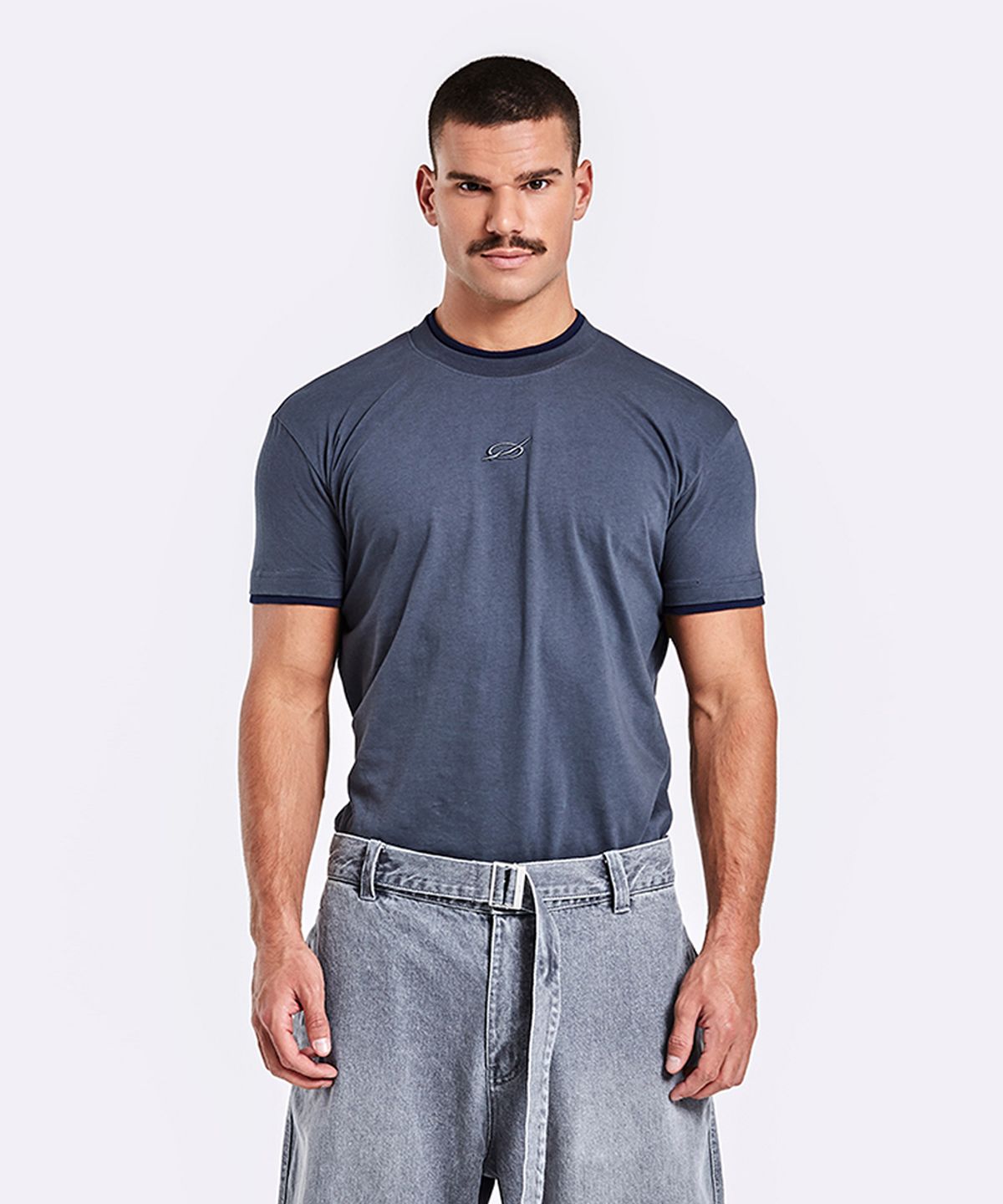 51퍼센트(51PERCENT) Ringer T-Shirt - Charcoal