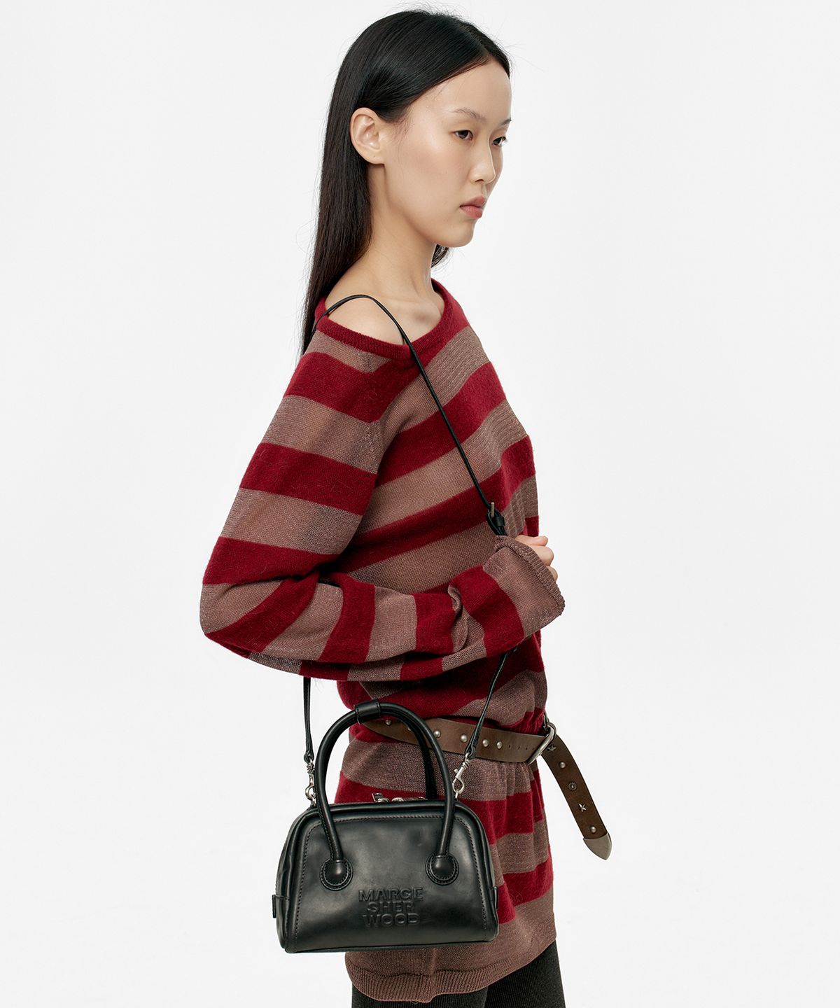 마지셔우드(MARGESHERWOOD) SOFT TOTE MINI_black pull-up