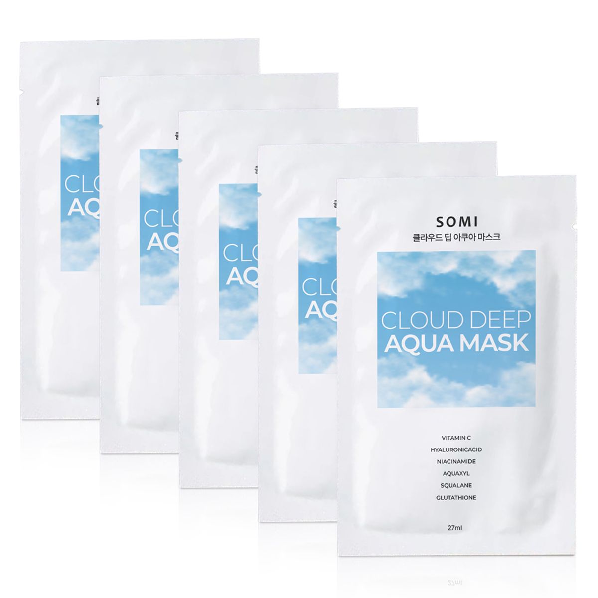 소미(SOMI) 클라우드 딥 아쿠아 마스크 27ml 5매(투명파우치포함)