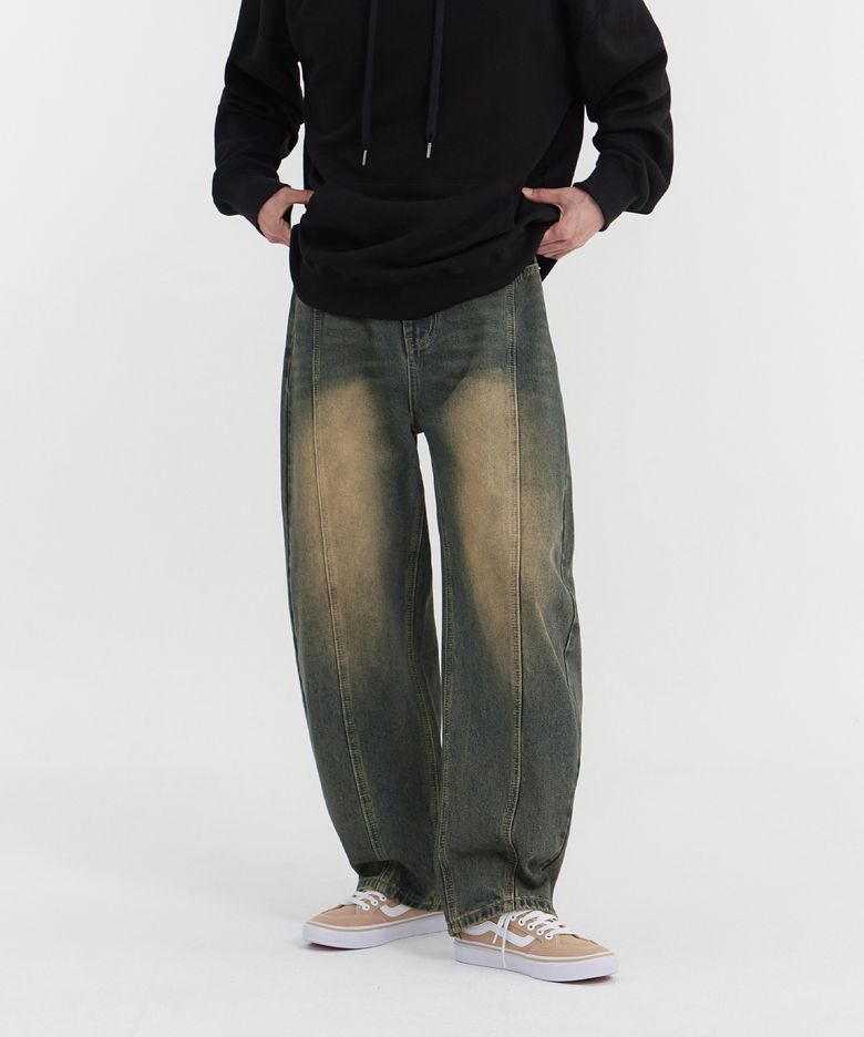 크래프트 센터라인 오버 벌룬핏 와이드 데님 팬츠 (구제틴)