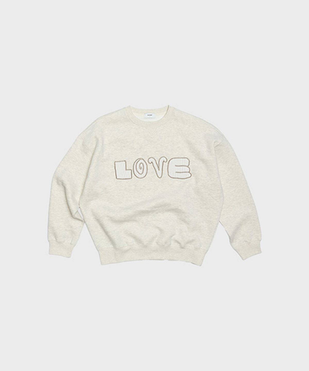 오울(OOOWL) APPLIQUE WARM SWEAT LOVE OATMEAL