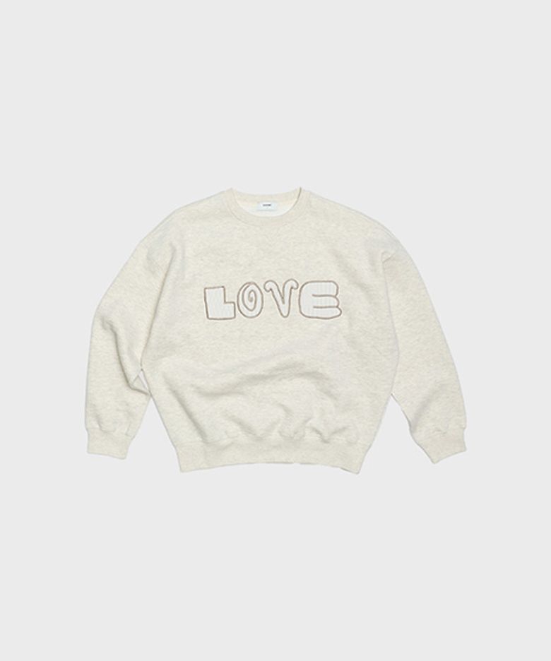 APPLIQUE WARM SWEAT LOVE OATMEAL