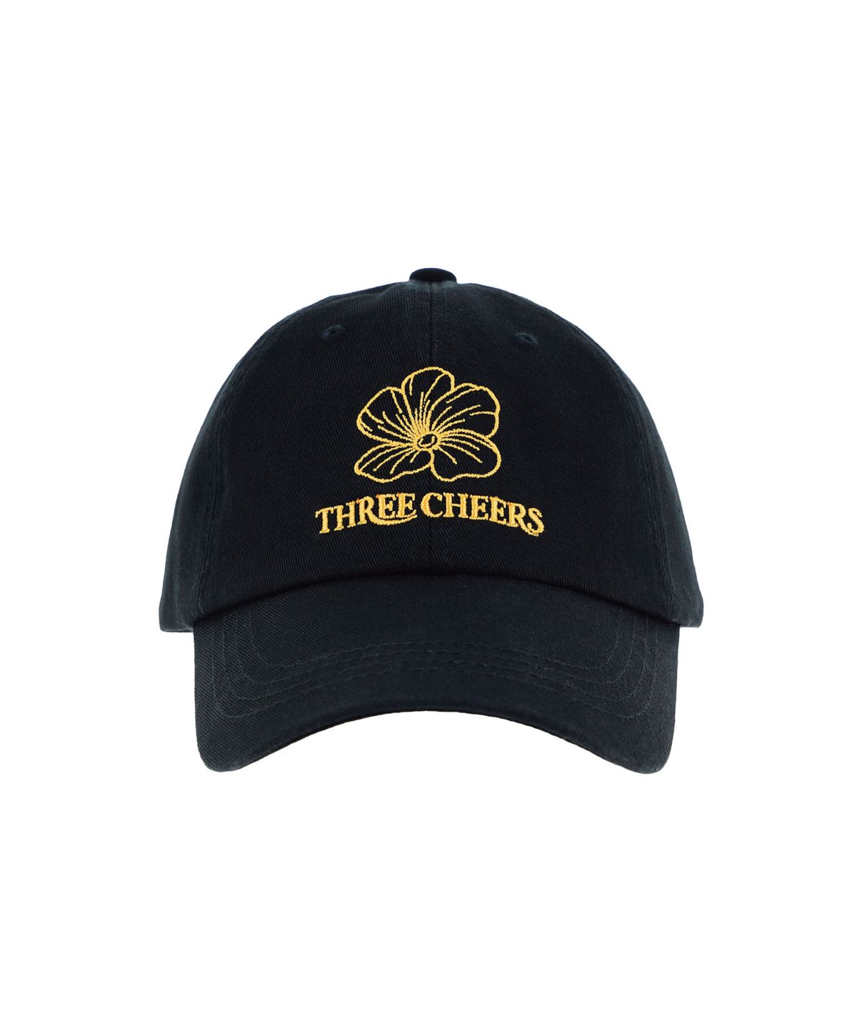 쓰리치얼스(THREECHEERS) THREECHEERS FLOWER LOGO BALLCAP BLACK