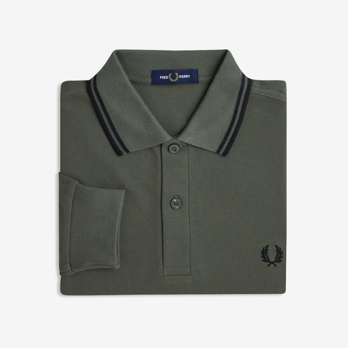 프레드페리(FRED PERRY) [M3636] 롱 슬리브 트윈 팁 프레드페리 셔츠 - 로렐리스그린/블랙 AFPM2533636-Z50
