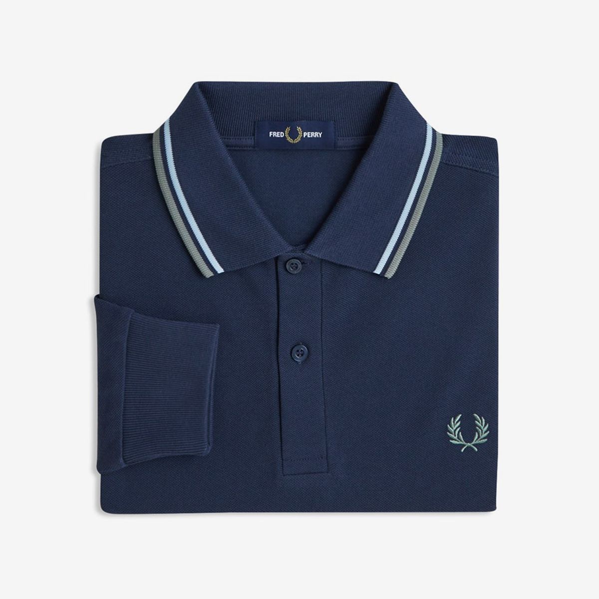 프레드페리(FRED PERRY) [M3636] 롱 슬리브 트윈 팁 프레드페리 셔츠 - 다크에어포스/라이트아이스/베이리프 AFPM2533636-Z47