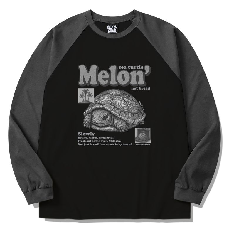 래글런 롱슬리브 블랙 - 메론빵(Melon Bread)