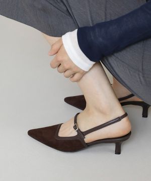 키에리 스웨이드 슬링백힐 (5/7cm)