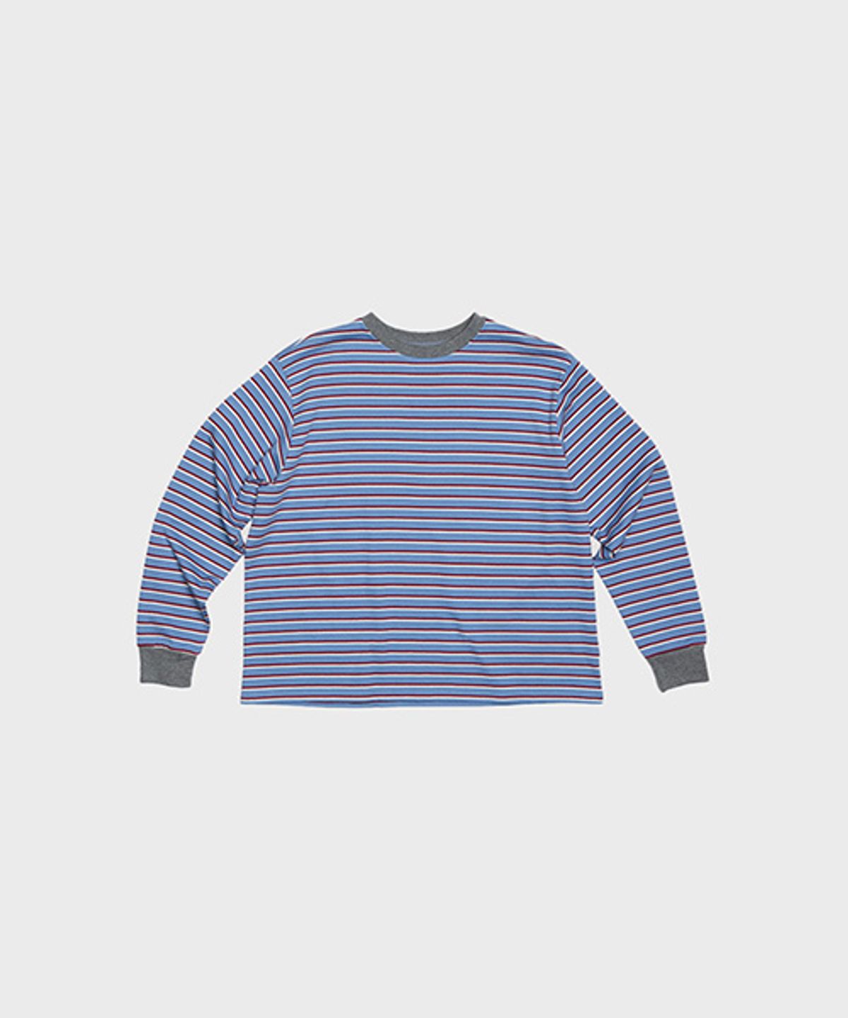 오울(OOOWL) LONG SLEEVE T SHIRT FLAT LOVE BLUE STRIPE
