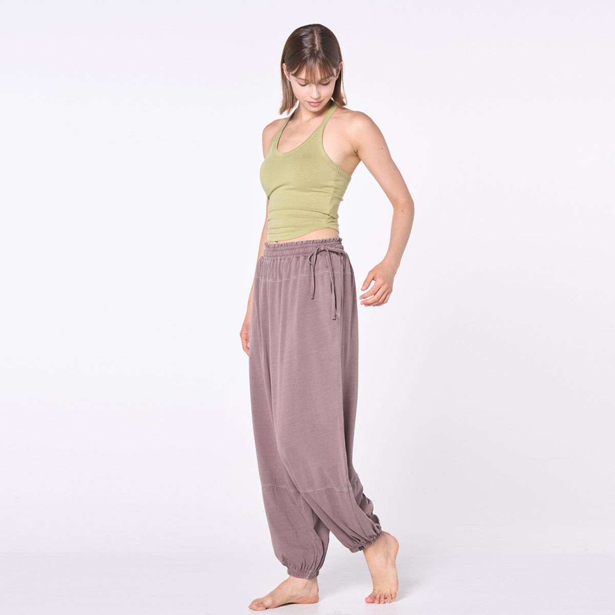 오즈이즈(OZEZ) OZPG6034 코튼 스판 코지 조거팬츠 - 레드 빈