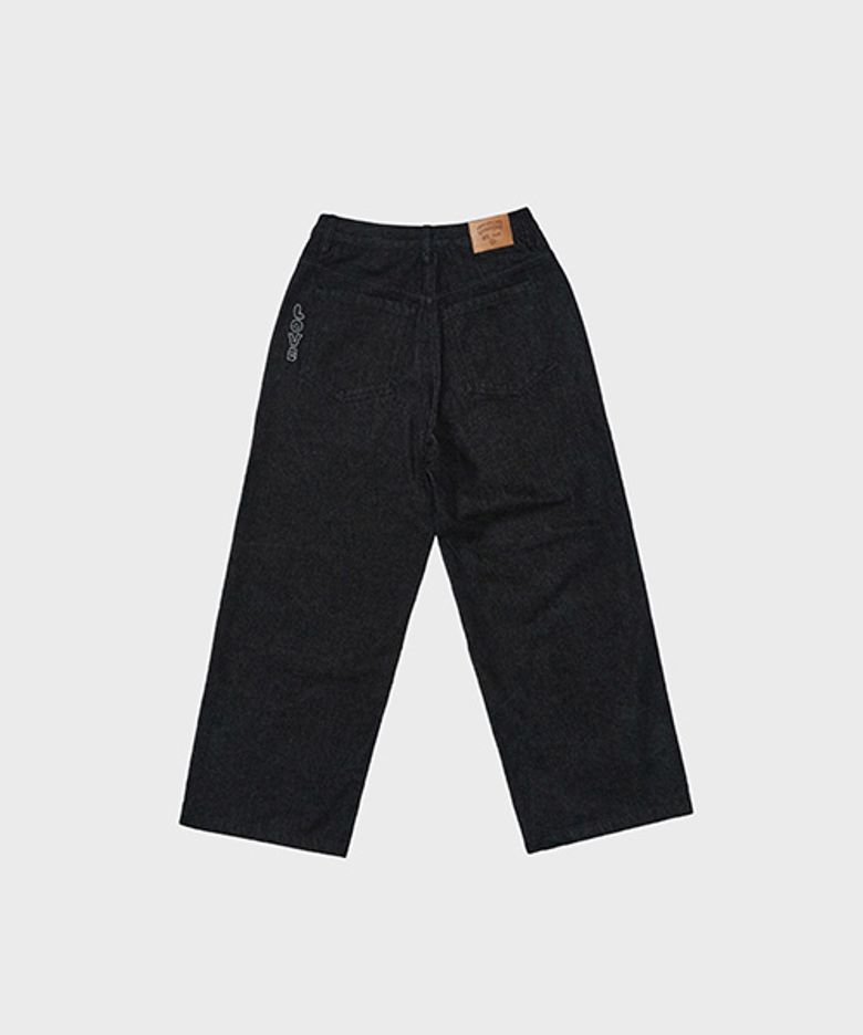 WIDE DENIM PANTS BLACK