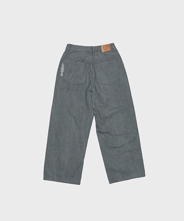 WIDE DENIM PANTS GREY