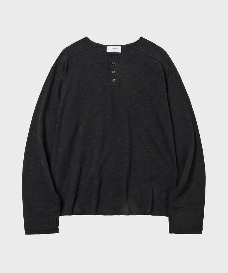 [패션플래닛 PICK] VTG 인터록 헨리넥 롱슬리브 [블랙]