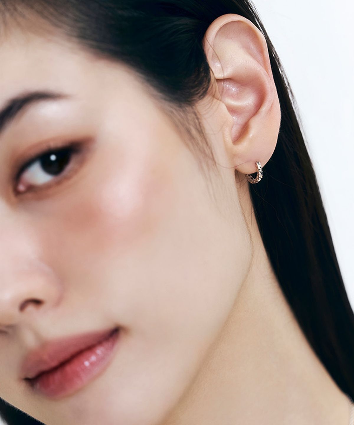 티르리르(TirrLirr) 미니 컷팅 원터치 실버 귀걸이 TEESVW06709M