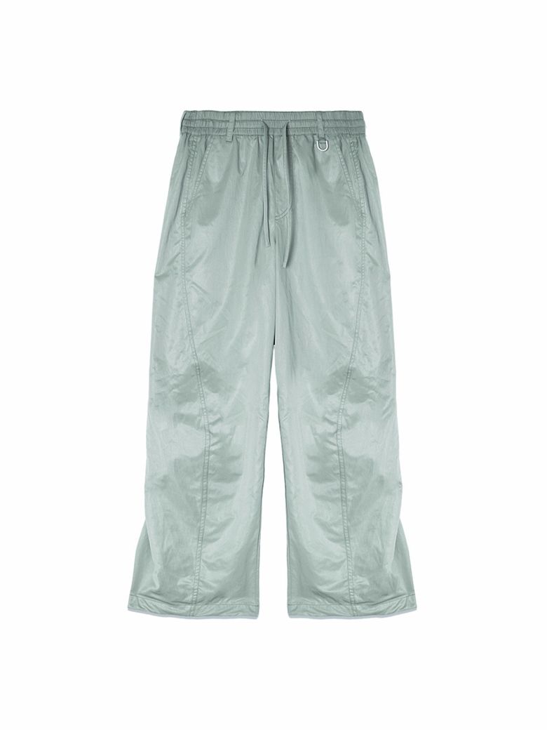 GLOSSY BANDING TRACK PANTS IN MINT
