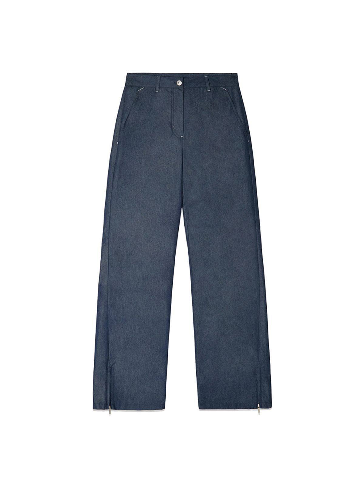 마뗑킴(MATIN KIM) BACK TUCK DETAIL DENIM LIKE PANTS IN NAVY