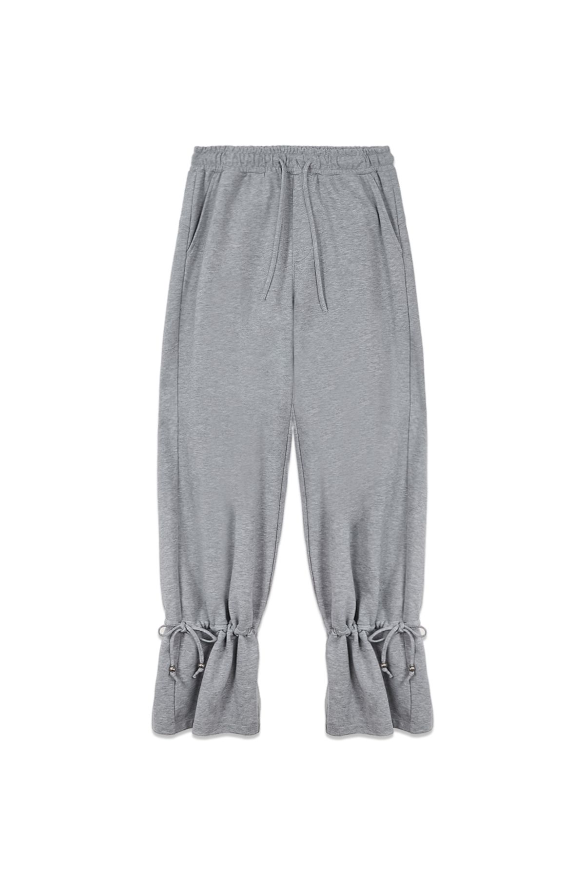 마뗑킴(MATIN KIM) STRING DETAIL SWEATPANTS IN GREY