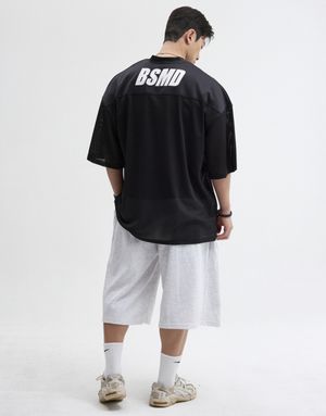 심플 럭비져지 오버핏 반팔 티셔츠 숏 슬리브