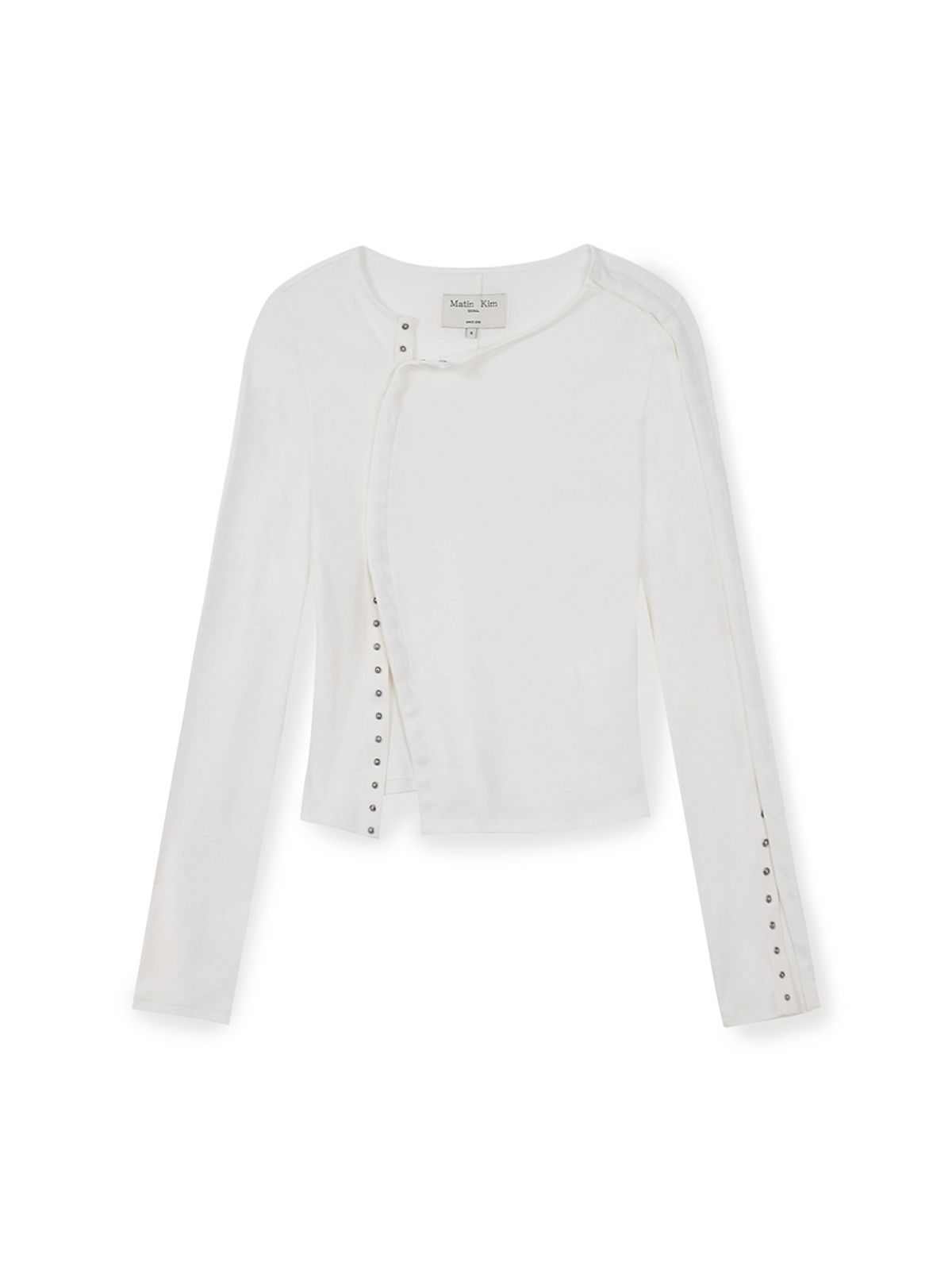 마뗑킴(MATIN KIM) SNAP DETAIL SLIM TOP IN IVORY