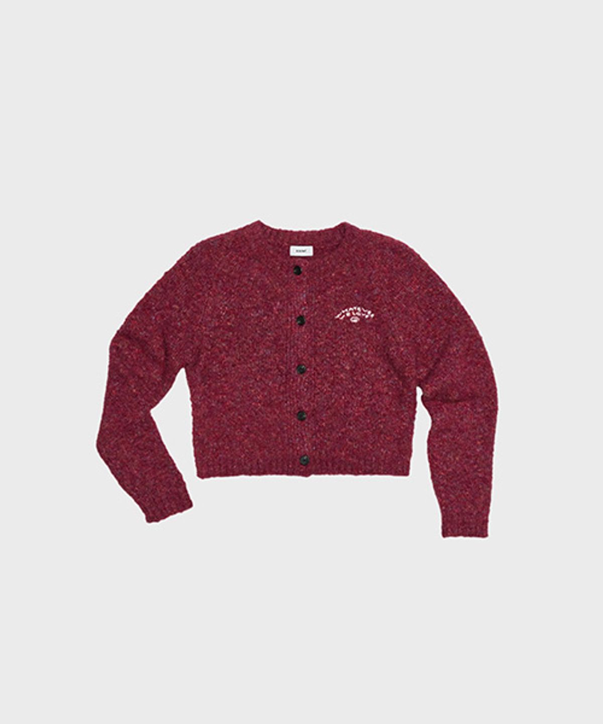 오울(OOOWL) BOUCLE KNIT CARDIGAN BURGUNDY