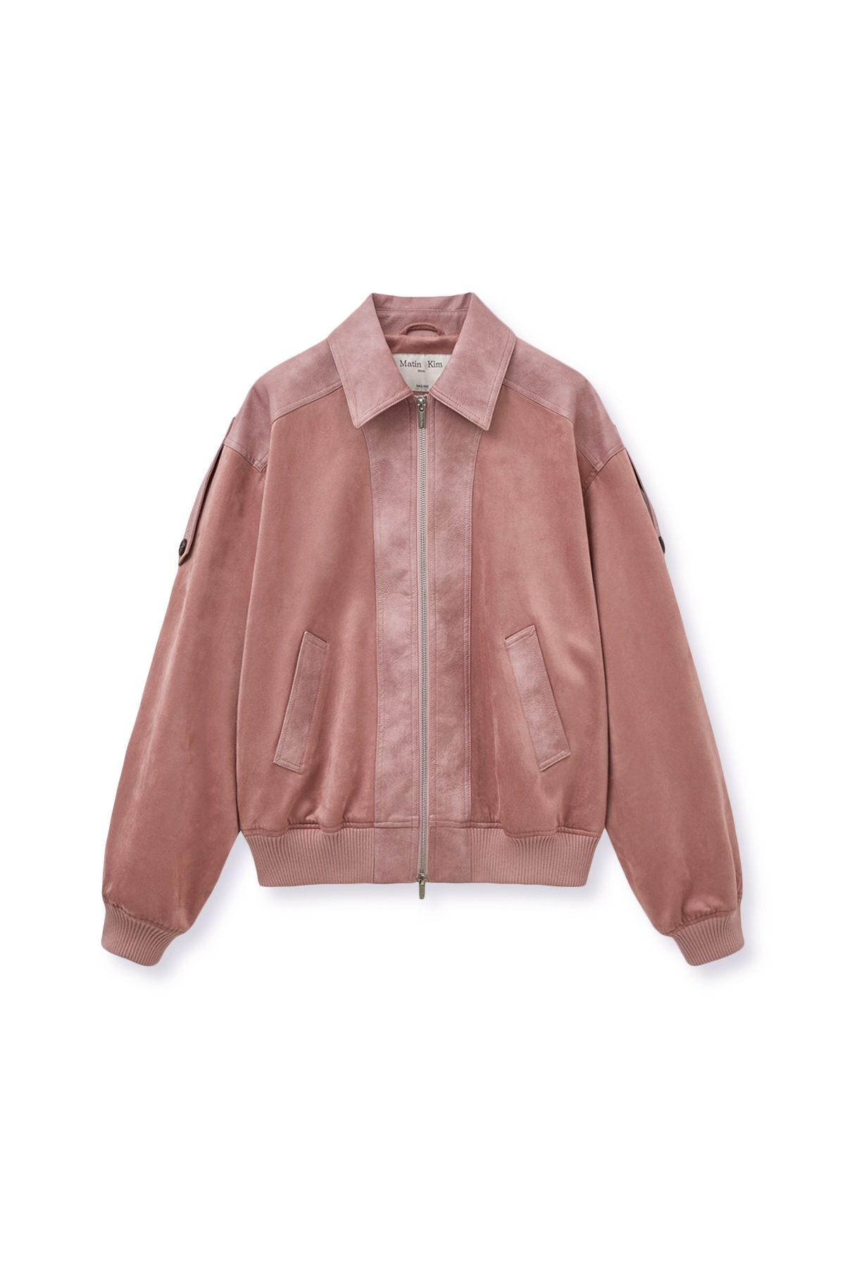 MUSINSA公式 | MATIN KIM SUEDE MIX LEATHER ZIP UP JUMPER FOR WOMEN 