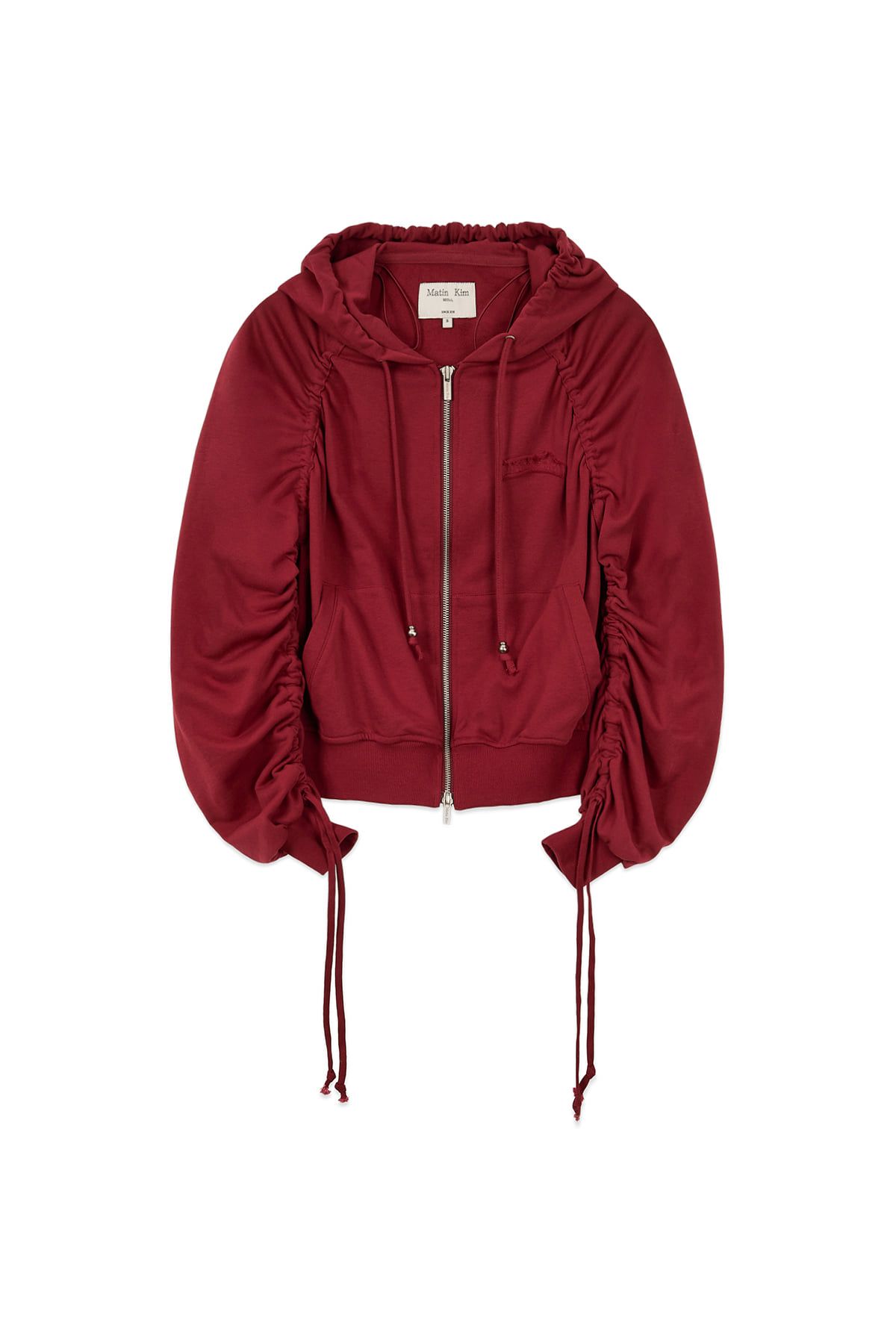 ジャケット・アウター MatinKim SLEEVE STRING DETAIL HOODY ZIP MUSINSA | MATIN KIM SLEEVE STRING DETAIL HOODY ZIP UP IN RED