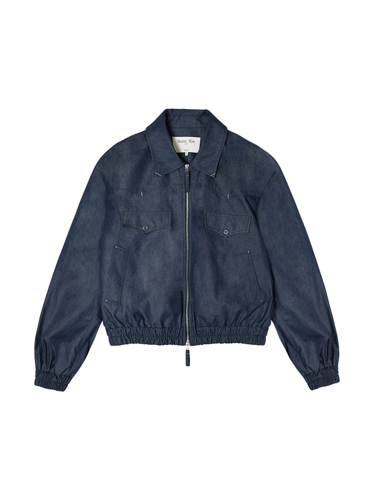 마뗑킴(MATIN KIM) WESTERN DETAIL DENIM LIKE BLOUSON IN NAVY