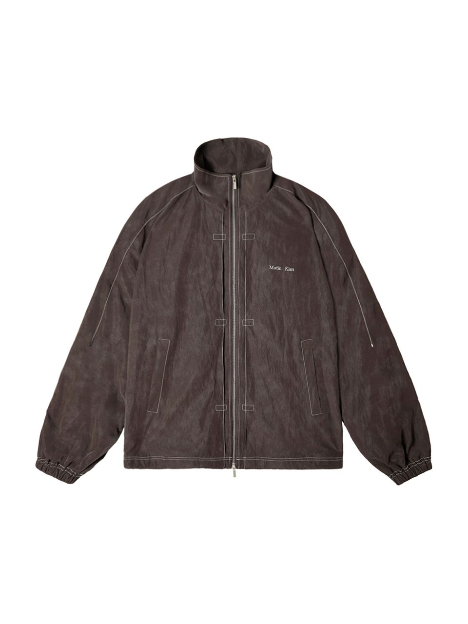 MUSINSA公式 | MATIN KIM STITCH POINT HIGH NECK JUMPER IN BROWN