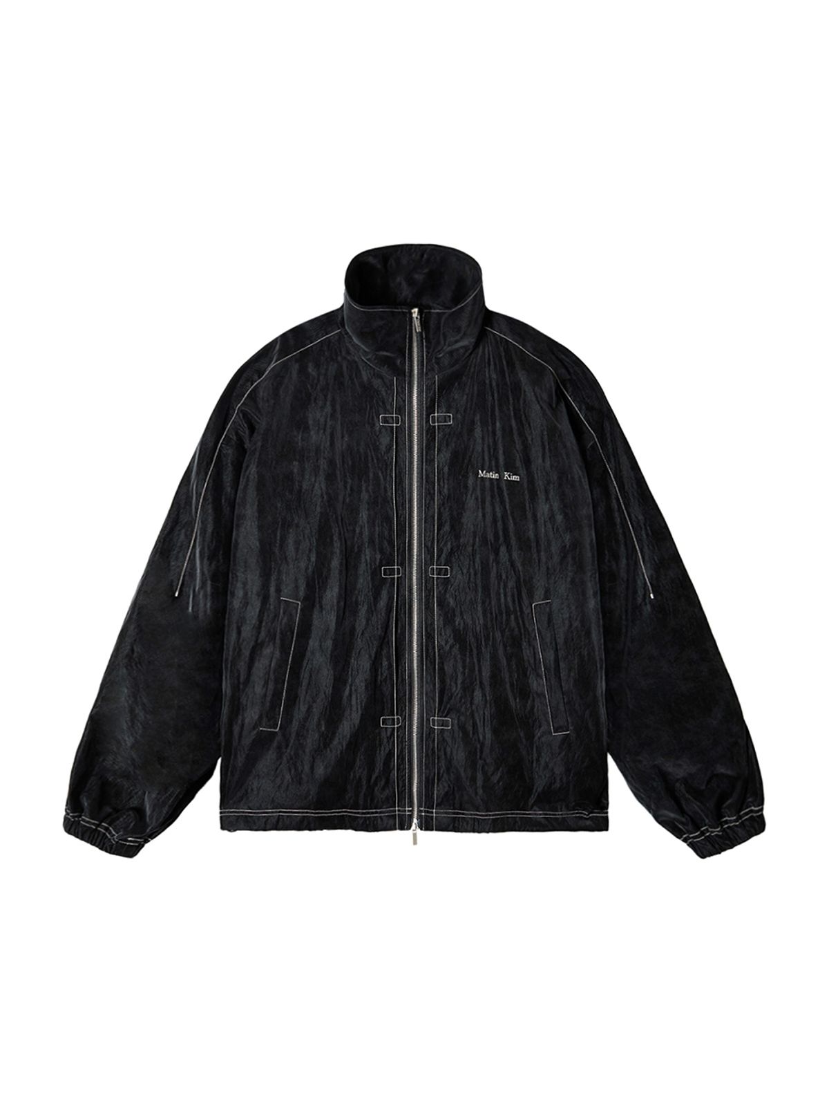 마뗑킴(MATIN KIM) STITCH POINT HIGH NECK JUMPER IN BLACK