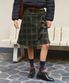 제인 체크 랩 스커트-카키