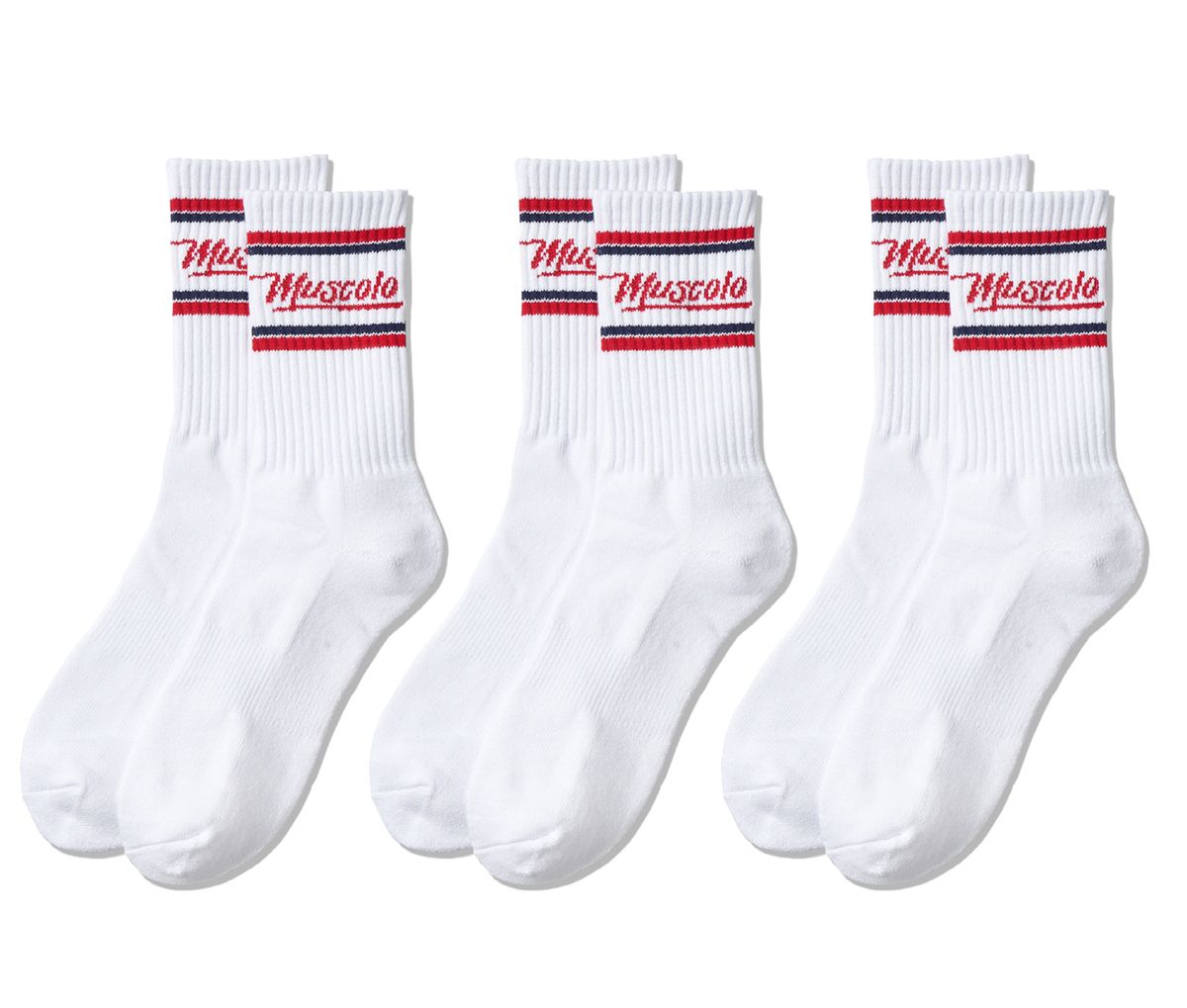 머스콜로(MUSCOLO) MUSCOLO SIGNATURE LOGO SOCKS 3 PACK