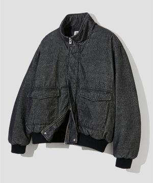 코듀로이 블리치드 패딩 자켓 [블랙]