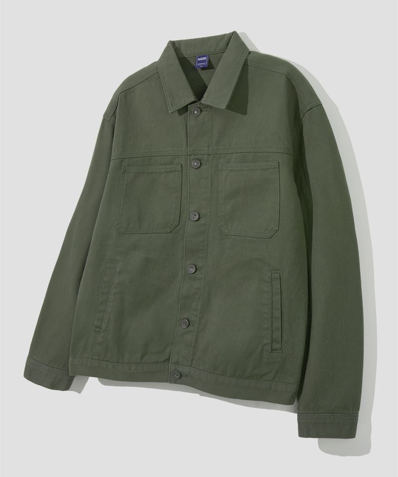 워시드 트윌 워크 자켓 [카키]