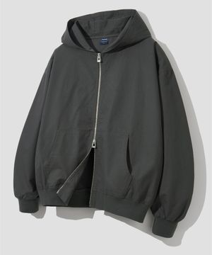 바이오 워싱 립스탑 후드 자켓 [챠콜]