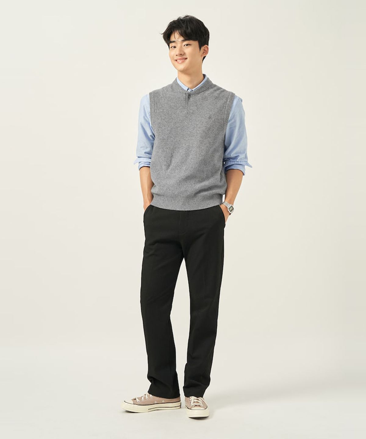 빈폴 멘(BEANPOLE MEN) 트윌 컴포트핏 슬랙스  블랙