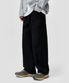 사이드 절개 포켓 피치스킨 코튼 팬츠 [블랙]