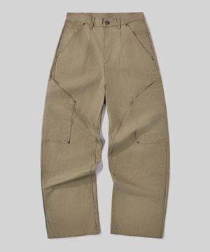 유틸리티 사이드 빅 포켓 와이드 팬츠 [베이지]