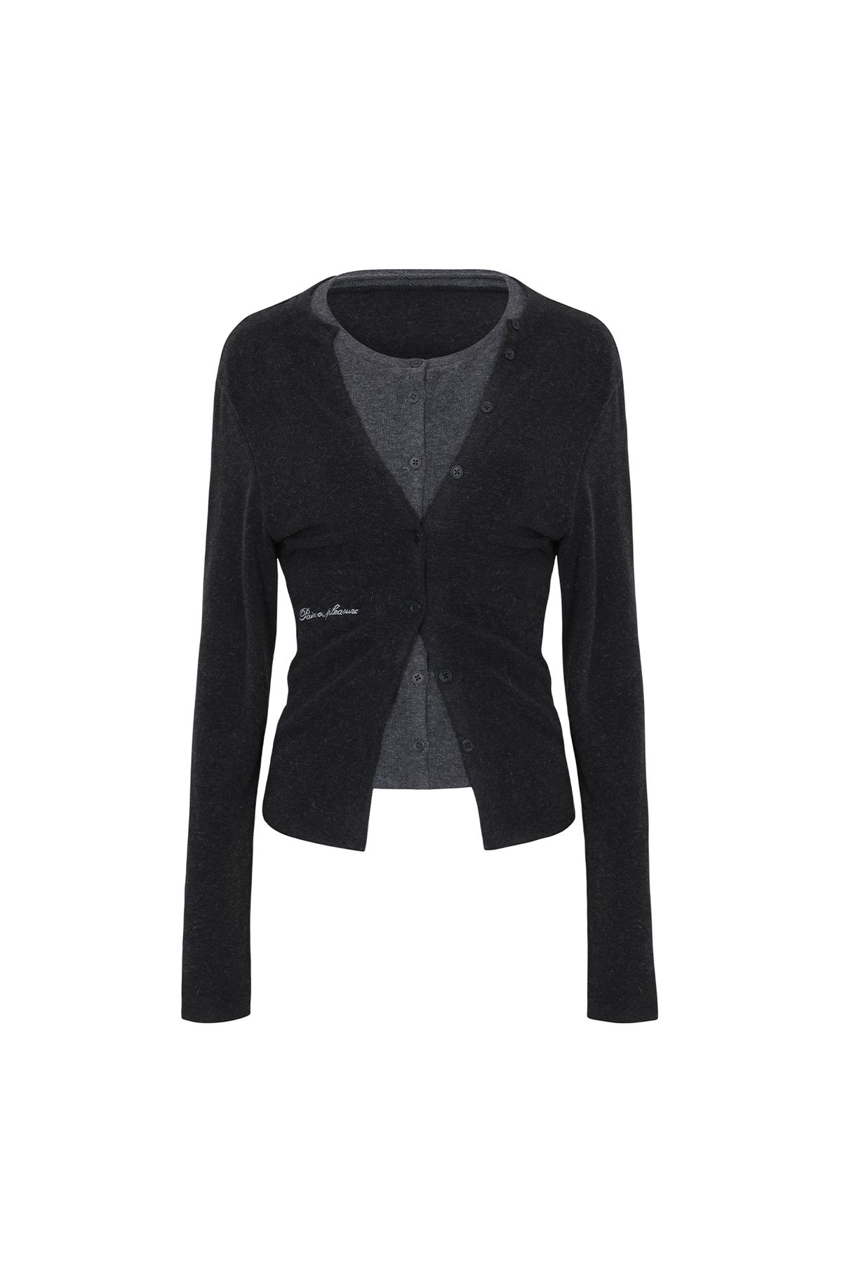 페인오어플레져(PAINORPLEASURE) SECRET 2WAY CARDIGAN black