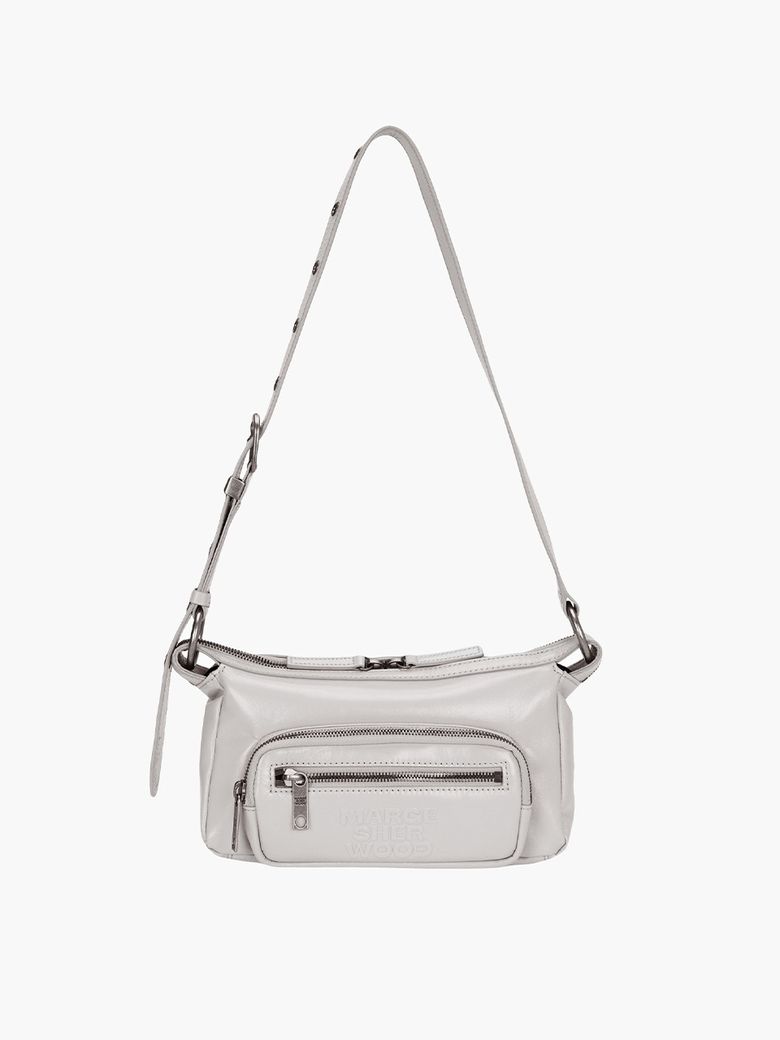 OUTPOCKET HOBO MINI_light grey glossy plain