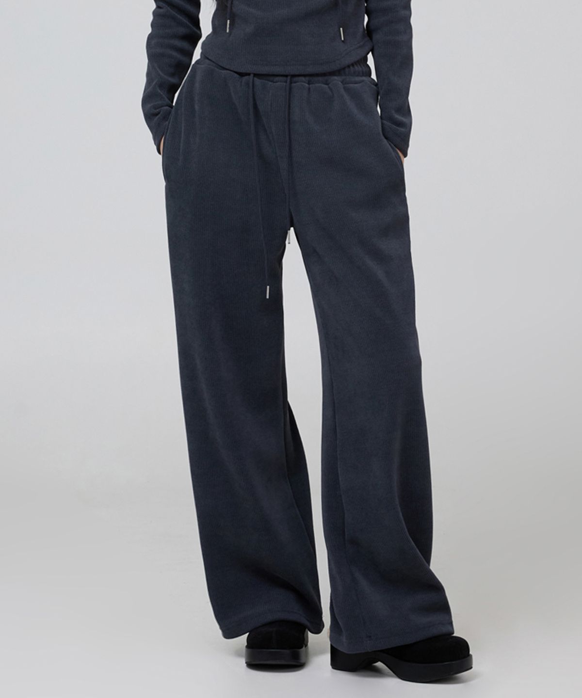 포르테나(PORTERNA) CORDUROY SWEAT PANTS-GRAY