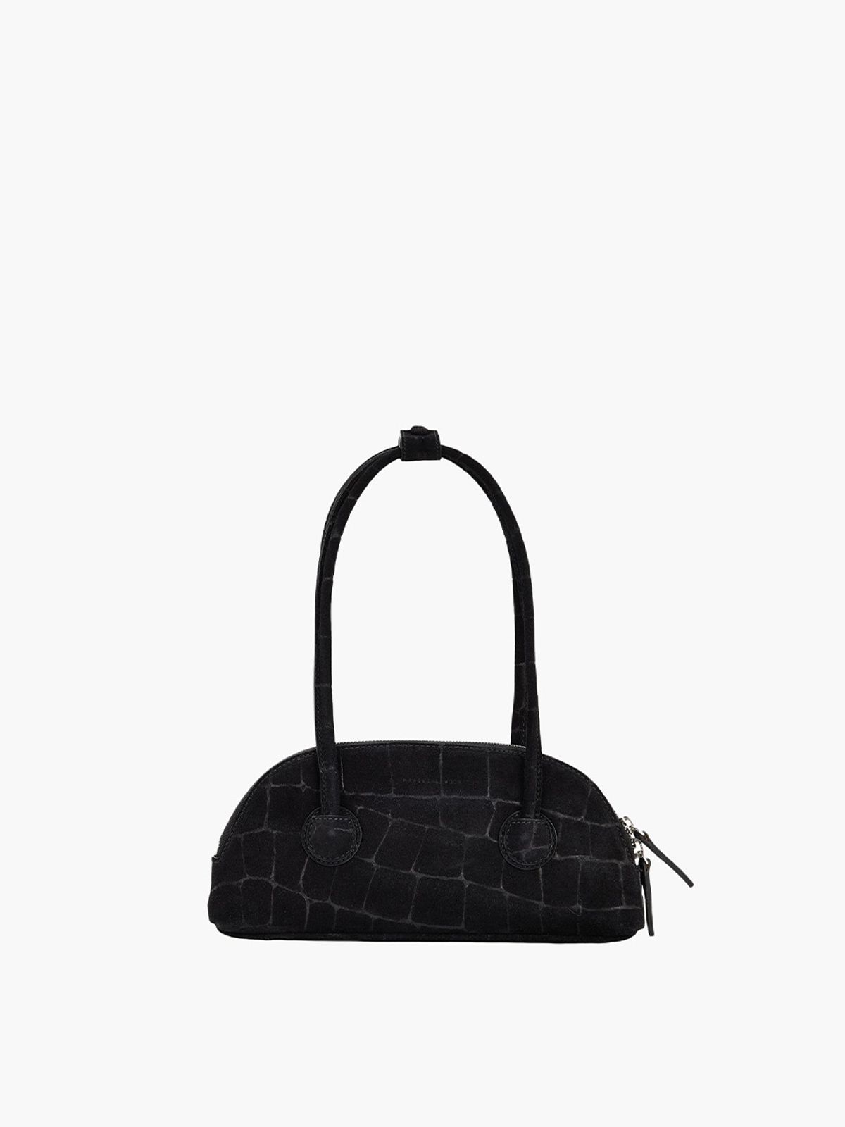 마지셔우드(MARGESHERWOOD) BESSETTE SHOULDER_black croc-effect suede