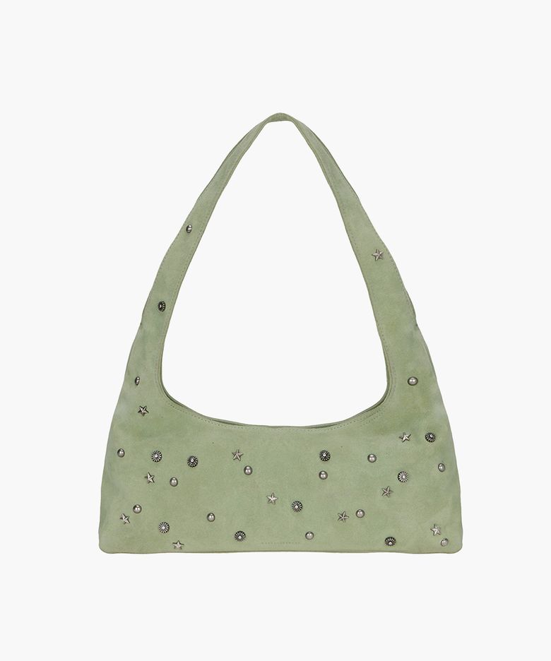 HALTER HOBO_melon studded suede