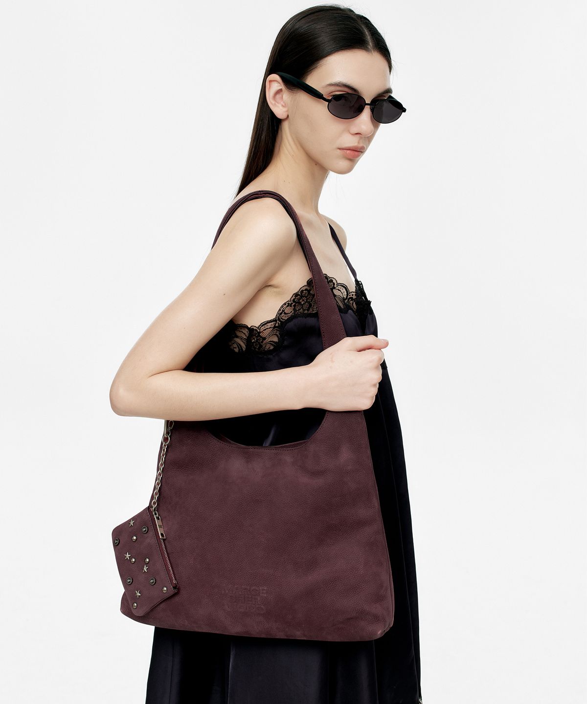 마지셔우드(MARGESHERWOOD) HALTER HOBO LARGE_wine nubuck