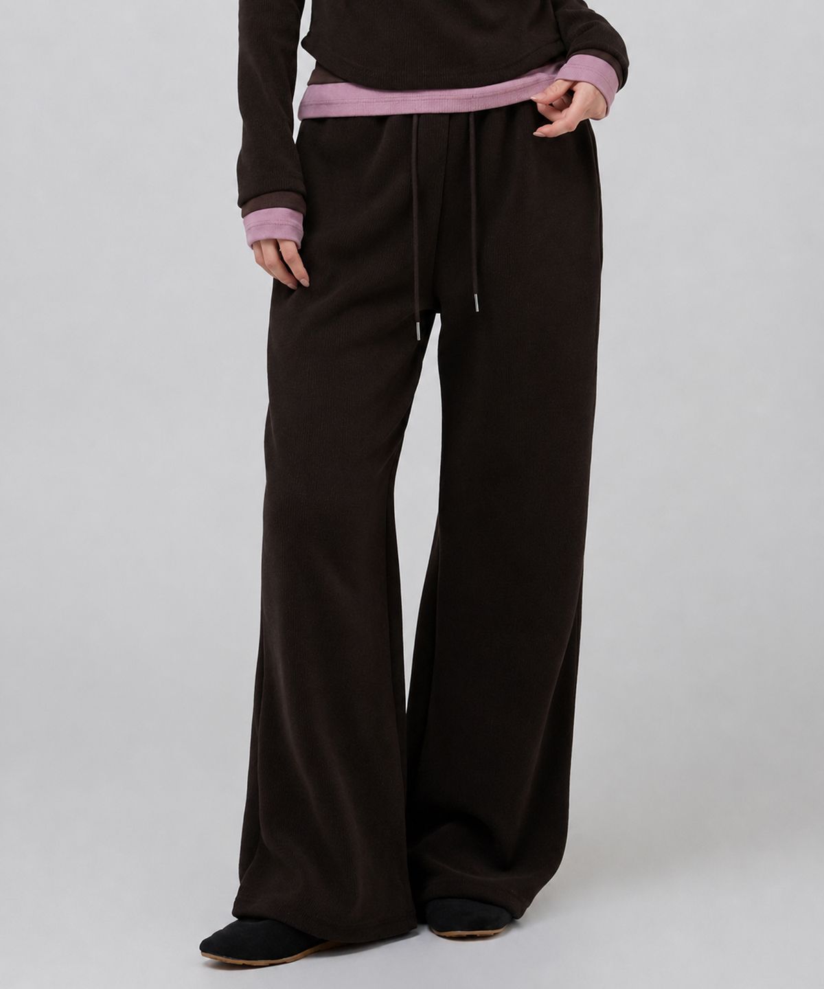 포르테나(PORTERNA) CORDUROY SWEAT PANTS-BROWN