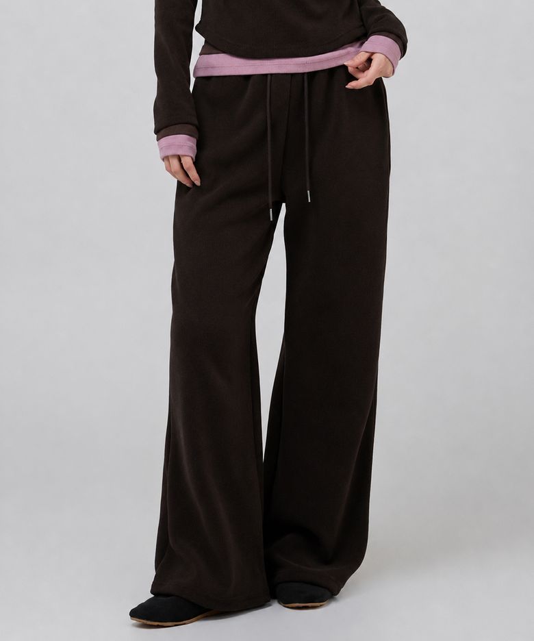 CORDUROY SWEAT PANTS-BROWN