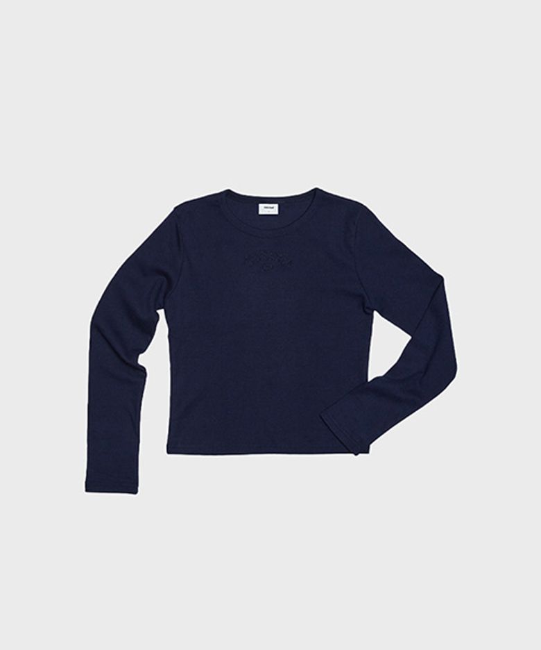 LONG SLEEVE SLIM T SHIRT WE LOVE NAVY